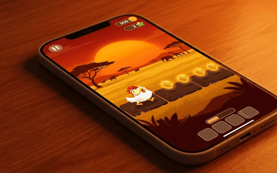 Chicken Road Game mobile interface on a smartphone